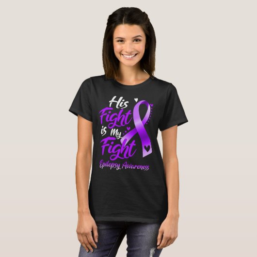 T-shirt Son combat est Mon combat Epilepsie Conscience (Devant entier)