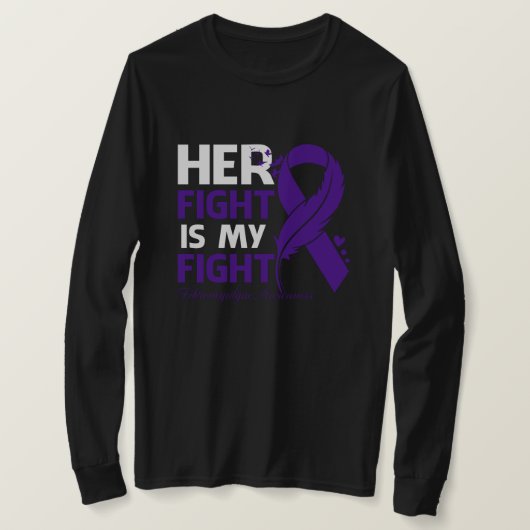 T-shirt Son combat est mon combat FIBROMYALGIA SENSIBILISA (Design devant)