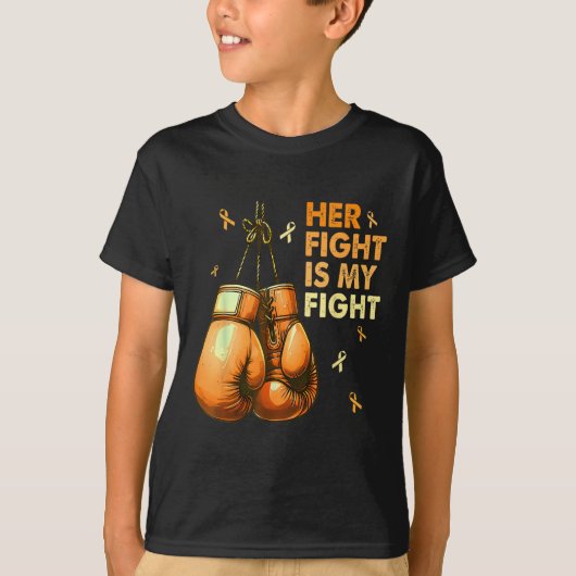 T-shirt Son combat est mon combat gants de boxe de combat (Devant)
