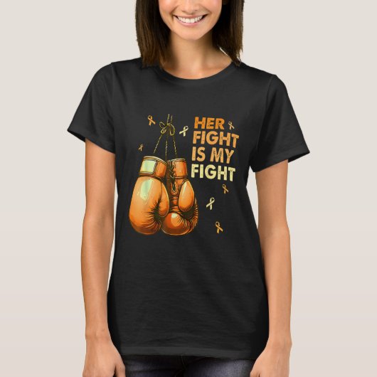 T-shirt Son combat est mon combat gants de boxe de combat  (Devant)