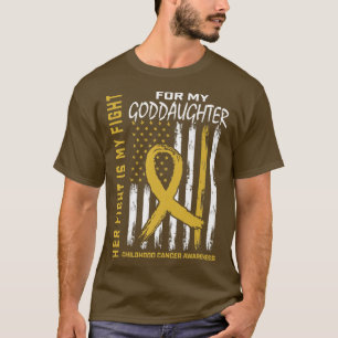 T-shirt Son combat est mon combat Godgirl Cancer de l'enfa