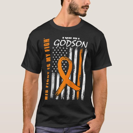 T-shirt Son combat est mon combat Godson Leukemia Sensibil (Devant)