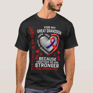 T-shirt Son Combat Est Mon Combat Grand Grand-Fils Coeur D
