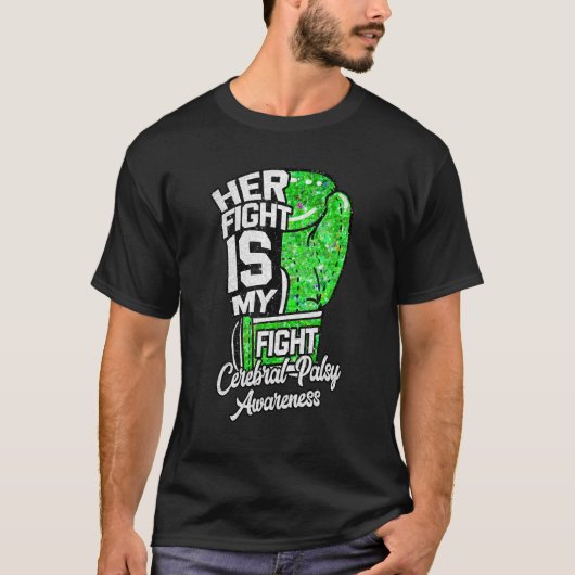 T-shirt Son combat est mon combat Green Boxing Glove Cereb (Devant)