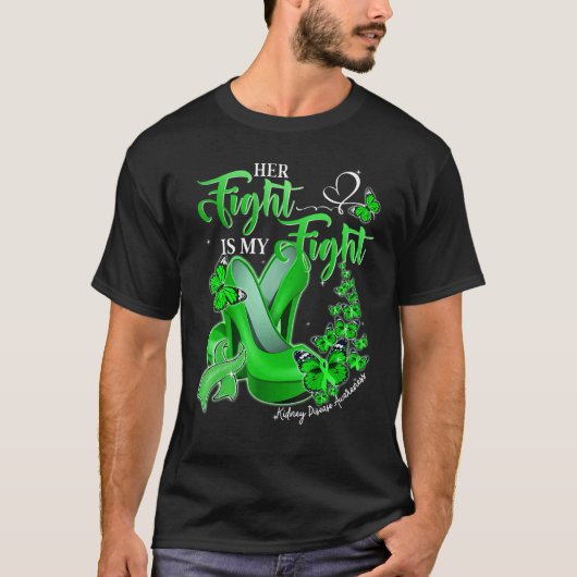 T-shirt Son combat est mon combat Green High Heures Kidney (Devant)