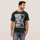 T-shirt Son combat est mon combat Grey Ribbon GBM Glioblas (Devant entier)