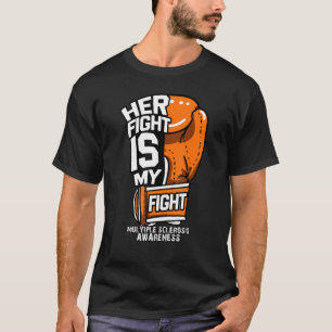 T-shirt Son Combat Est Mon Combat La Sclérose Multiples Or