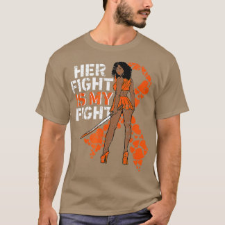 T-shirt Son Combat Est Mon Combat Leucémie Melanine Warrio