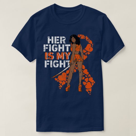 T-shirt Son Combat Est Mon Combat Leucémie Melanine Warrio (Design devant)