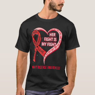 T-shirt Son Combat Est Mon Combat Maladie Cardiaque Ribb