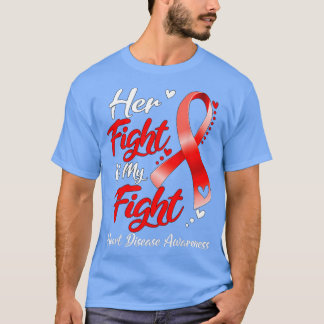T-shirt Son Combat Est Mon Combat Maladie Cardiaque Ribb
