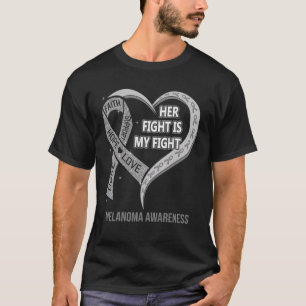 T-shirt Son Combat Est Mon Combat Melanoma Sensibilisation