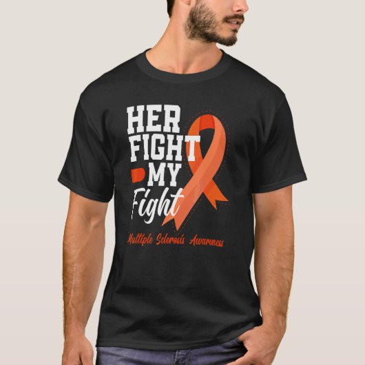T-shirt Son Combat Est Mon Combat Ms Multiple Scelrosis Aw (Devant)