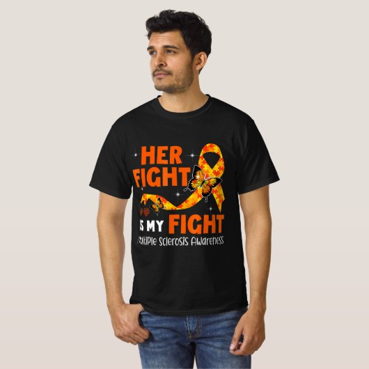 T-shirt Son combat est mon combat MS Multiple Sclerosis Aw (Devant entier)