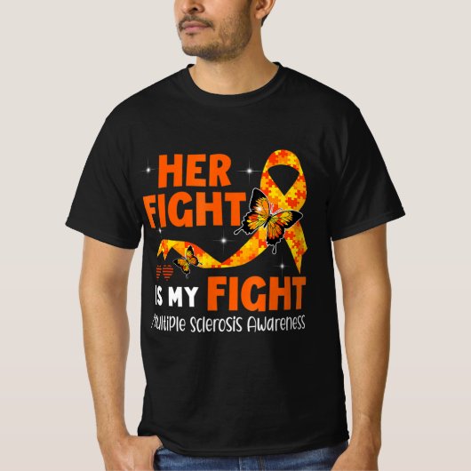T-shirt Son combat est mon combat MS Multiple Sclerosis Aw (Devant)
