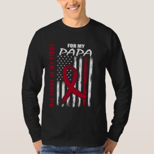 T-shirt Son Combat Est Mon Combat Papa Ruban Myélome Multi