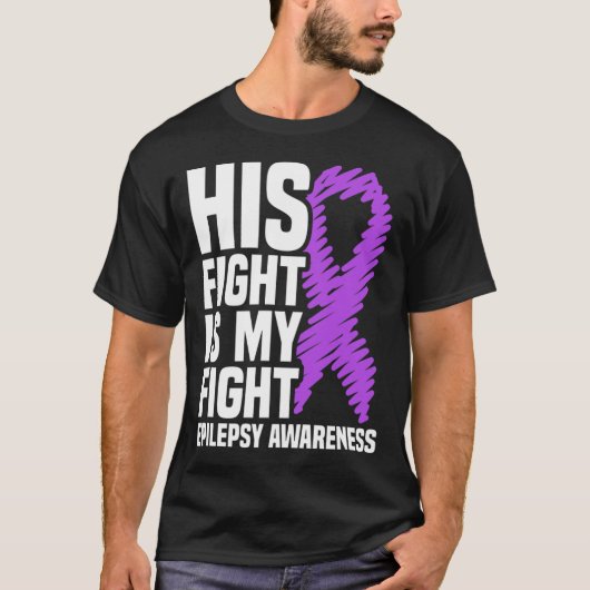 T-shirt Son Combat Est Mon Combat Purple Ribbon Epilepsie  (Devant)