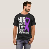 T-shirt Son Combat Est Mon Combat Purple Ribbon Epilepsie  (Devant entier)