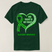 T-shirt Son combat est mon combat Ribbon Heart Glaucoma Aw (Design devant)