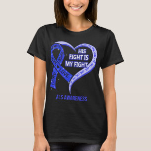 T-shirt Son combat est mon combat Ribbon Heart Sensibilisa