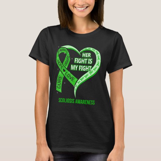 T-shirt Son combat est mon combat Ruban de sensibilisation (Devant)