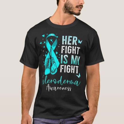 T-shirt Son combat est mon combat Scleroderma sensibilisat (Devant)