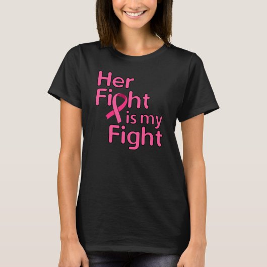 T-shirt Son combat est mon combat - Sensibilisation au can (Devant)