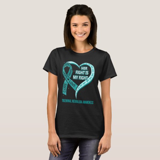 T-shirt Son combat est mon combat Trigeminal Neuralgia Sen (Devant entier)
