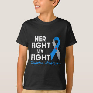 T-shirt Son combat est mon combat Type 1 TD1 Diabetes Awar