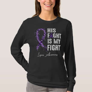 T-shirt Son Combat Est Mon Combat Violet Ribbon Lupus Laur