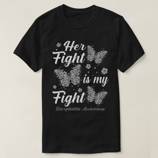 T-shirt Son combat est mon combatEncéphalite de lutte Butt (Design devant)