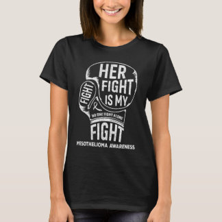 T-shirt Son Combat Est Mon Combattre Mesothéliome Sensibil
