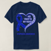 T-shirt Son Combat Est Mon Combattre Ribbon Heart Dyspraxi (Design devant)