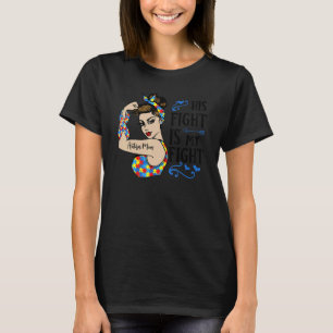 T-shirt Son combat est mon jeu de puzzle pièce forte femme