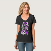 T-shirt Son Combat Est Mon Lupus De Lutte Conscience Viole (Devant entier)
