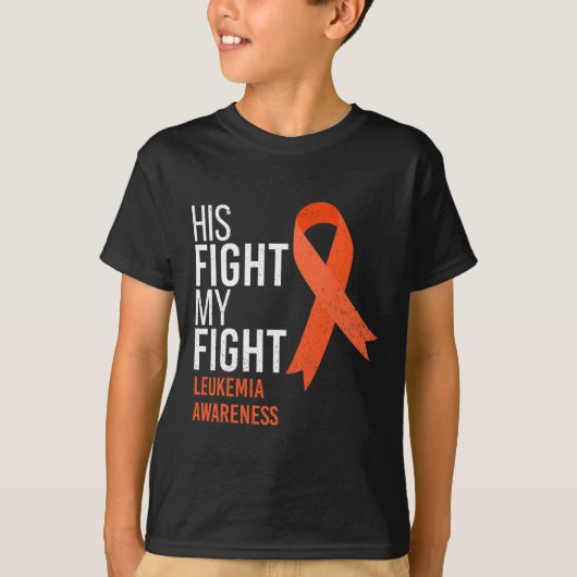T-shirt Son combat est My Fight Leukemia Cancer Awareness  (Devant)