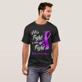 T-shirt \Son combat est notre lutte contre le cancer pancr (Devant entier)