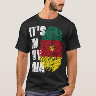 T-shirt SON DANS MON ADN Cameroun Drapeau garçon fille cad