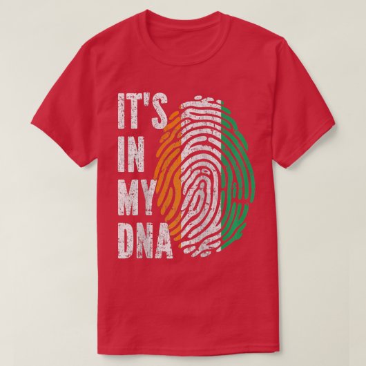 T-shirt SON DANS MON ADN Côte d'Ivoire Drapeau Base Raglan (Design devant)