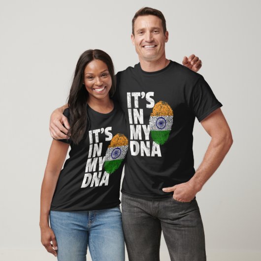 T-shirt SON DANS MON ADN Inde Indienne Drapeau Fierté Homm (Unisexe)