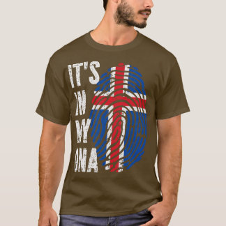 T-shirt SON DANS MON ADN Islande Drapeau Hommes Femmes Enf