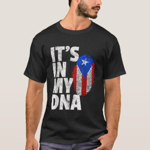 T-shirt SON DANS MON ADN Porto Rico Drapeau Ricain T Chemi