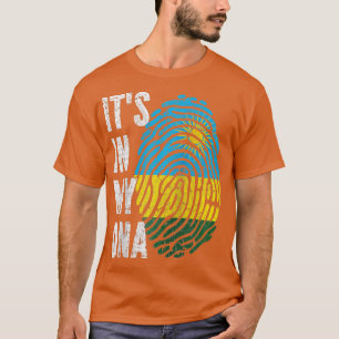 T-shirt SON DANS MON ADN Rwanda Drapeau Rwandais Raglan Ba