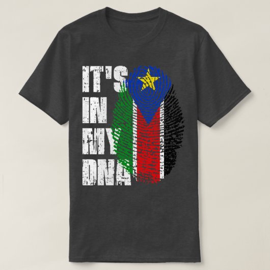 T-shirt SON DANS MON ADN Sud-Soudan Drapeau garçon fille c (Design devant)