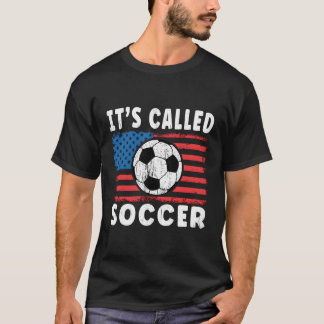 T-shirt Son Dénommé Soccer Américain Soccer Nous Dit Drape
