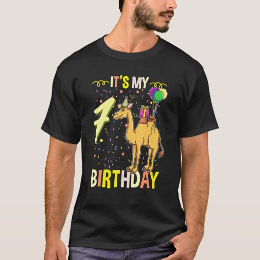 T-shirt Son dromadaire de mon 7ème anniversaire (Devant)