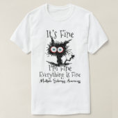 T-shirt Son fine Im Chat fine Sclérose en plaques Sensibil (Design devant)