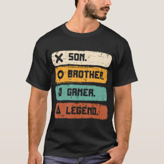 T-shirt Son Frère Vidéo Gamer Légende Jeu Hommes Garçons E