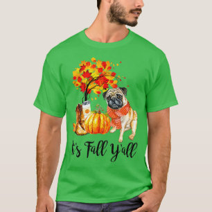 T-shirt Son Hiver Yall Carlin Chien Automne quitte Citroui