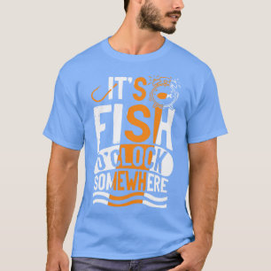 T-shirt Son horloge de poisson quelque part cadeau de pêch